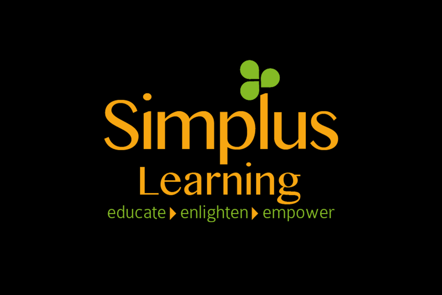 Simplus Learning logo on a black background